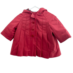 Vintage Pleated London Fog 12m Red Hooded Coat